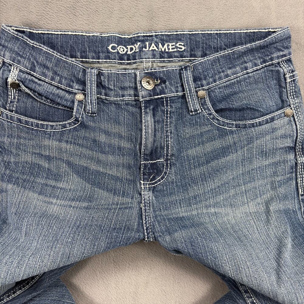Cody James Bootcut Jeans Men's 30x32 Blue Cotton Spandex Distressed Cowboy - Picture 4 of 9